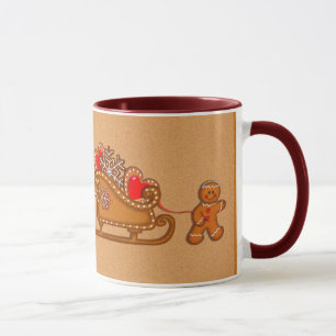 GINGERBREAD BOY & SLEIGING by SHARON SHARPE Tasse