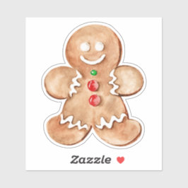 Gingerbread Boy Weihnachtsaufkleber Aufkleber