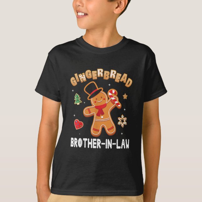 Gingerbread Bruder im Gesetz frohe Weihnachten T-Shirt (Vorderseite)