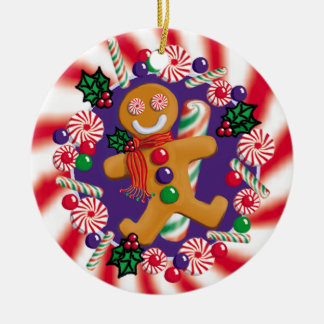 GINGERBREAD-CANDY VERZIERUNG KERAMIK ORNAMENT