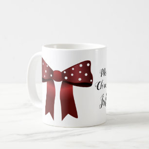 Gingerbread Chic Elegant Roter Bow und weiße Punkt Kaffeetasse