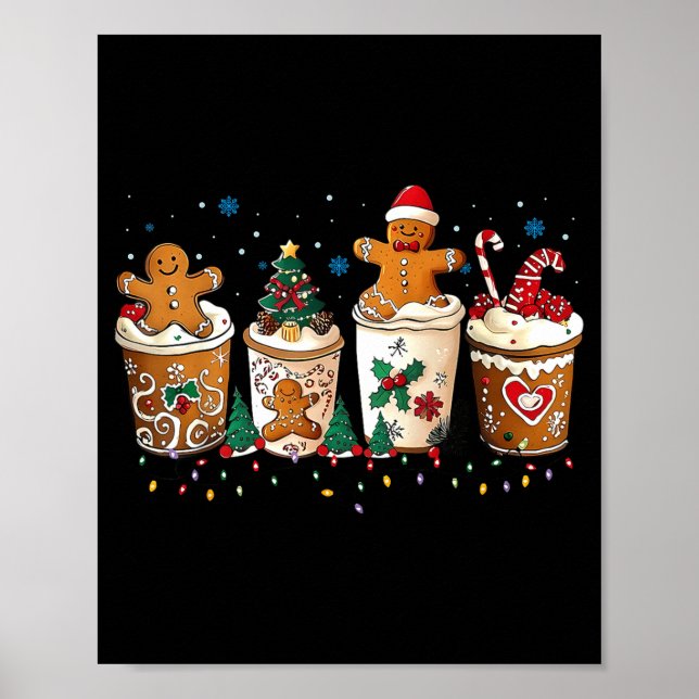 Gingerbread Christmas Coffee Cute Sweet Winter Hol Poster (Vorne)