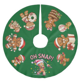 Gingerbread Christmas "Oh Snap!" Polyester Weihnachtsbaumdecke