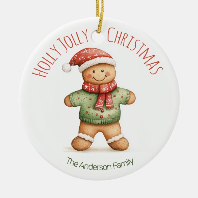 Gingerbread Christmas Ornament | Custom Name (Vorne)