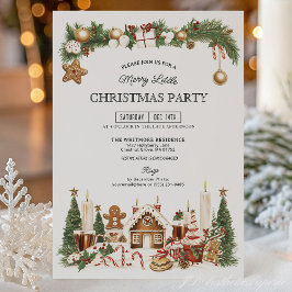 Gingerbread Christmas Party Invitation Einladung