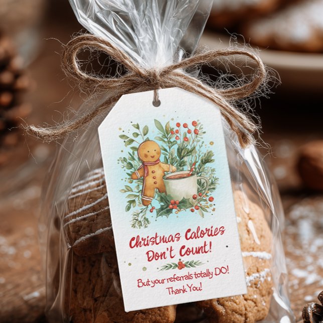 Gingerbread Christmas Pop-By Geschenkanhänger (Christmas Referral Thank you Tag for Customers)