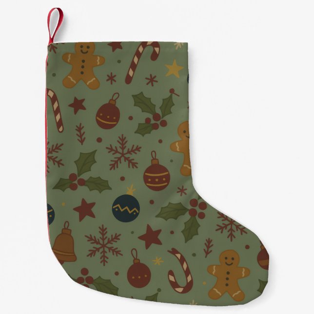 Gingerbread Christmas Stocking Kleiner Weihnachtsstrumpf (Vorderseite)