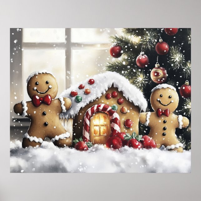 Gingerbread Christmas Wall Art Poster (Vorne)