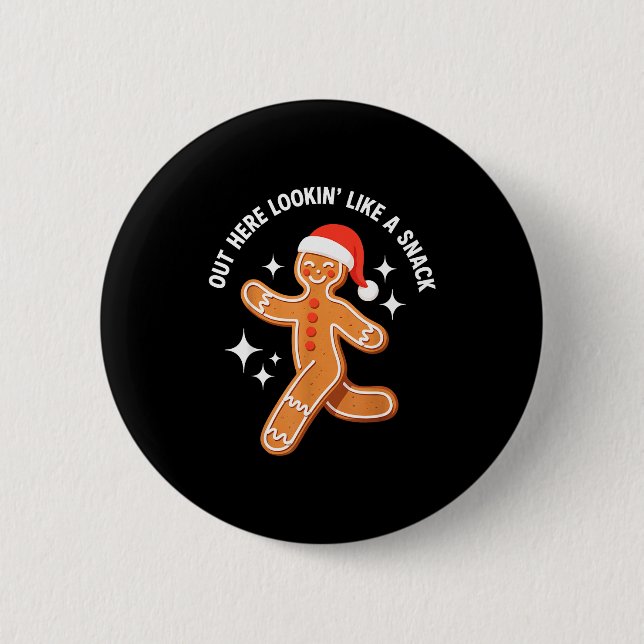 Gingerbread Christmas Xmas Couple Hot Girlfriend - Button (Vorderseite)
