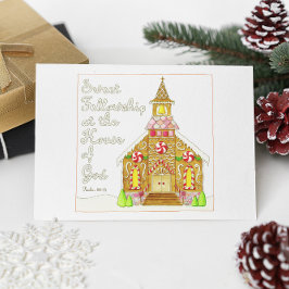 Gingerbread Church Sweet Fellowship Inspiration Postkarte