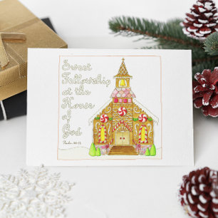 Gingerbread Church Sweet Fellowship Inspiration Postkarte