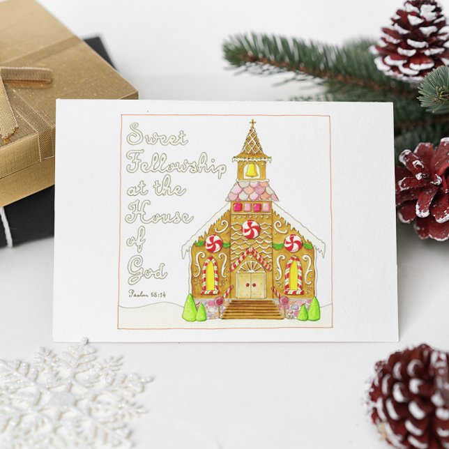 Gingerbread Church Sweet Fellowship Inspiration Postkarte (Von Creator hochgeladen)
