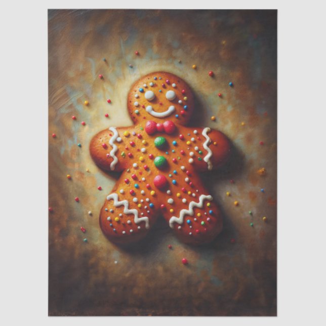 Gingerbread Cookie Christmas Art Seidenpapier (Vorderseite)