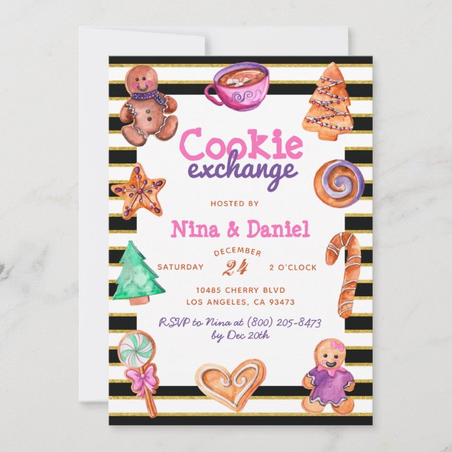 Gingerbread Cookie Exchange - Einladung zu Weihnac (Vorderseite)