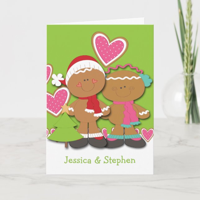 Gingerbread Cookie Feiertagskarte (Vorderseite)