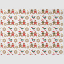 Gingerbread Cookie Pattern Christmas Tissue Paper
