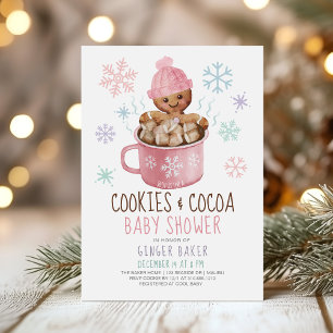 Gingerbread Cookies & Cocoa Girl Baby Shower Einladung