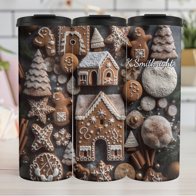 Gingerbread Cookies Pattern Thermosbecher (Von Creator hochgeladen)