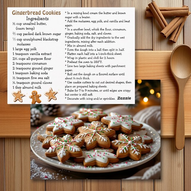 Gingerbread Cookies Recipe Card Postkarte (Von Creator hochgeladen)