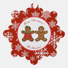 Gingerbread Couple Ornament Weihnachtskarte