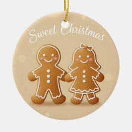 Gingerbread Couple Sweet Christmas Baking Lover Keramik Ornament
