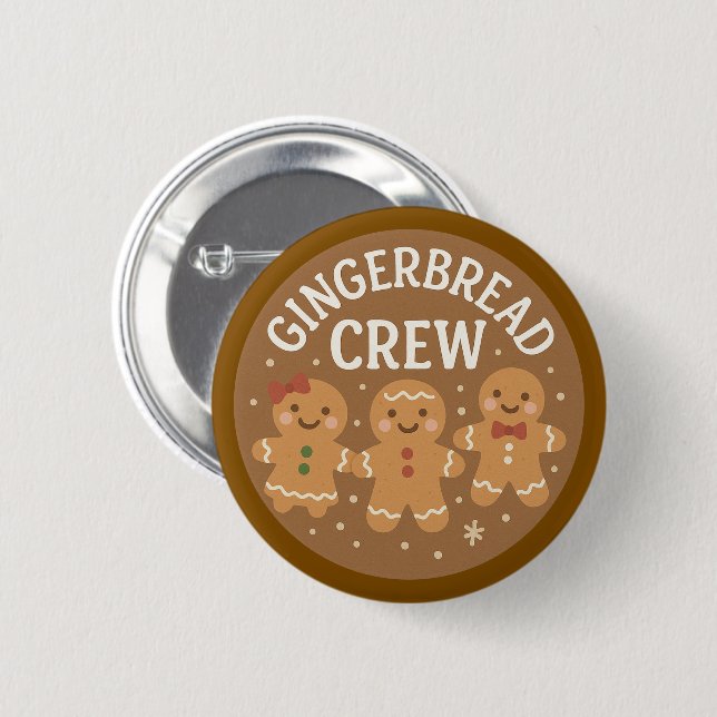 Gingerbread Crew Süße Weihnachten  Button (Vorne & Hinten)