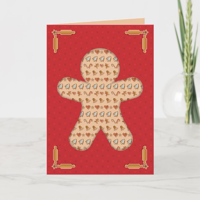 Gingerbread Cutout Feiertagskarte (Vorderseite)