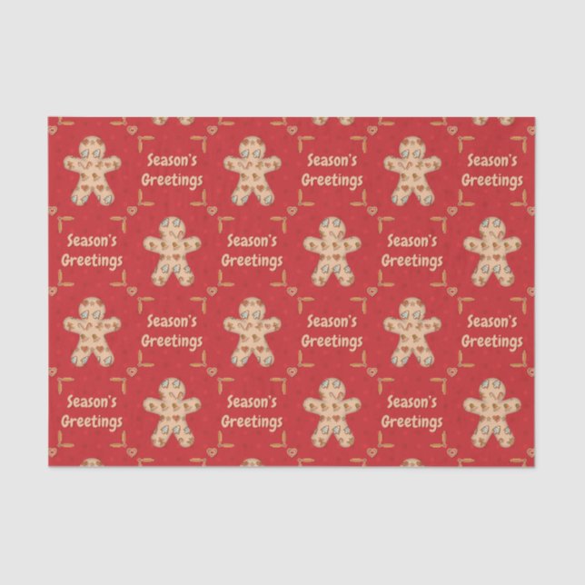 Gingerbread Cutout Frohen Festtage Seidenpapier (Vorderseite)