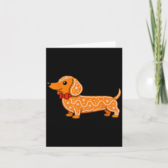 Gingerbread Dachshund Christmas Cute Weiner Dog  Karte (Vorderseite)