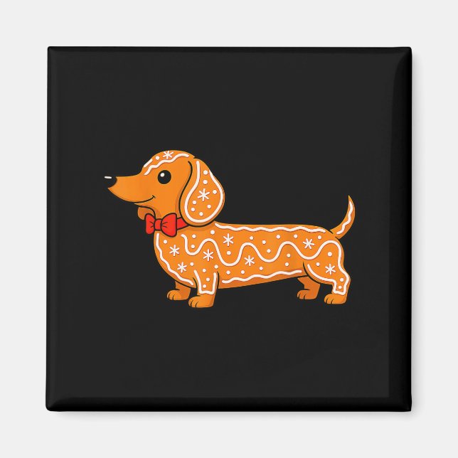 Gingerbread Dachshund Christmas Cute Weiner Dog  Magnet (Vorne)