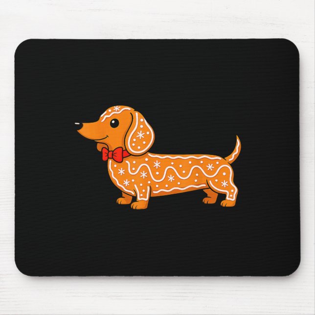 Gingerbread Dachshund Christmas Cute Weiner Dog  Mousepad (Vorne)