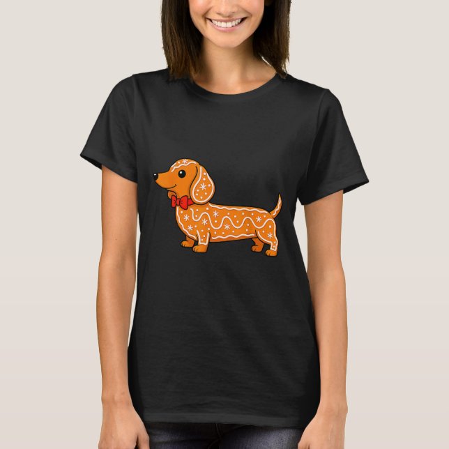 Gingerbread Dachshund Christmas Cute Weiner Dog  T-Shirt (Vorderseite)