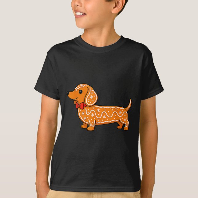 Gingerbread Dachshund Christmas Cute Weiner Dog  T-Shirt (Vorderseite)