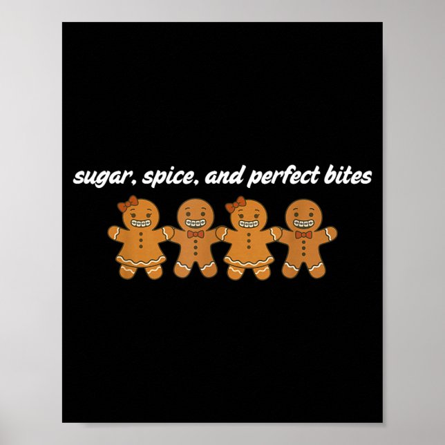 Gingerbread Dental Christmas Ortho Squad Orthodont Poster (Vorne)