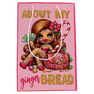 Gingerbread Diva Funny Urban Weihnachten Mittlere Geschenktüte