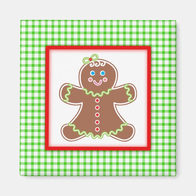 Gingerbread Friends Girl Magnet (Vorne)