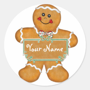 Gingerbread Fun Runder Aufkleber