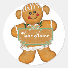 Gingerbread Fun Runder Aufkleber