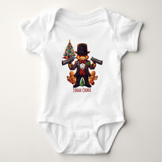Gingerbread Gangster Baby Strampler (Vorderseite)