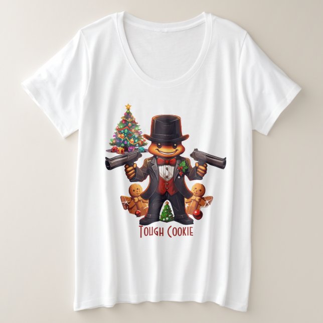 Gingerbread Gangster Große Größe T-Shirt (Design vorne)