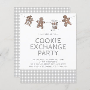 Gingerbread Gingham Cookie Exchange Budget Einladu