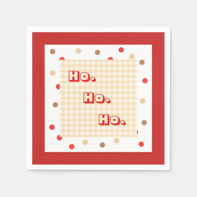 Gingerbread Gingham und Dots Napkins Serviette (Vorderseite)