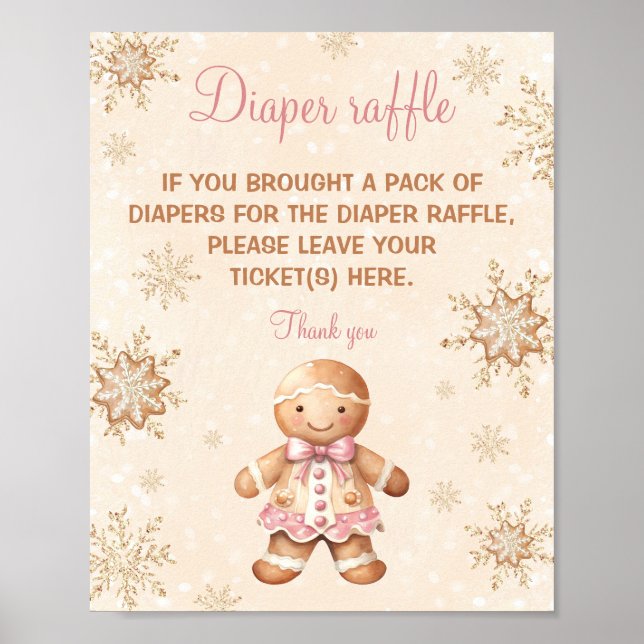 Gingerbread Girl Baby Duschmaschine Windelwanne Ra Poster (Vorne)
