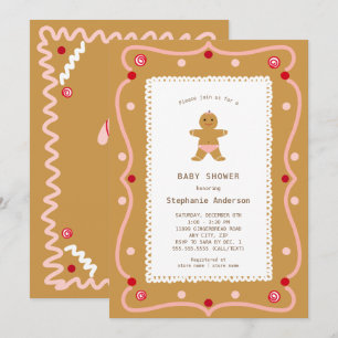 Gingerbread Girl Babydusche Einladung