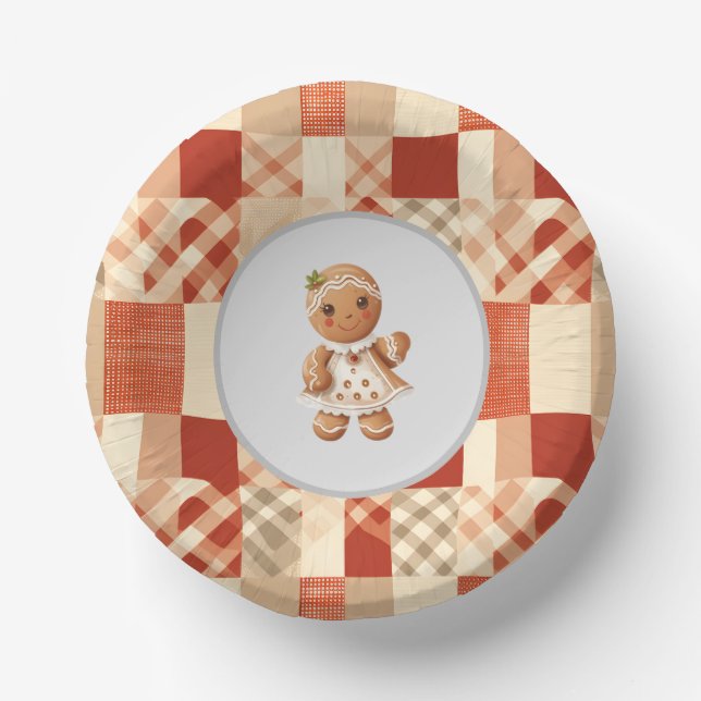 Gingerbread Girl Cookie Party Bowls Pappteller (Vorderseite)