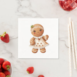 Gingerbread Girl Cookie Party Napkins Serviette