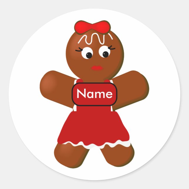 Gingerbread Girl Cookie Sticker (Vorderseite)