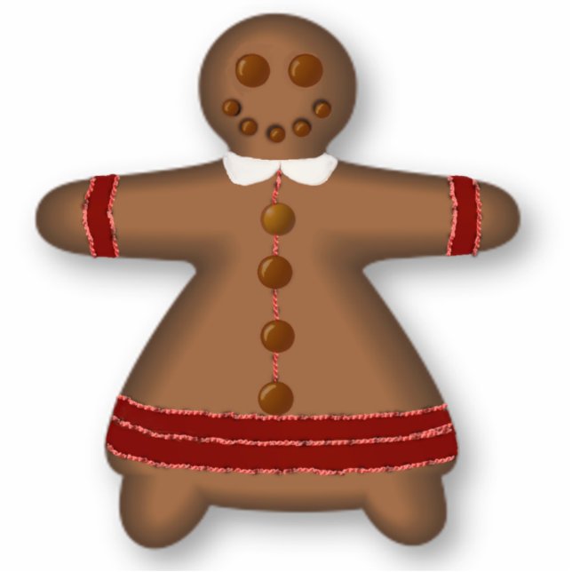 Gingerbread Girl Fotoskulptur Ornament (Vorne)
