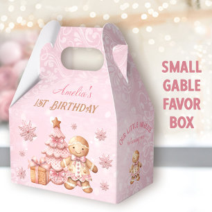 Gingerbread Girl Pink Weihnachten 1. Geburtstag Ga Geschenkschachtel
