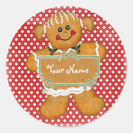 Gingerbread Girl Polka Dot Sticker